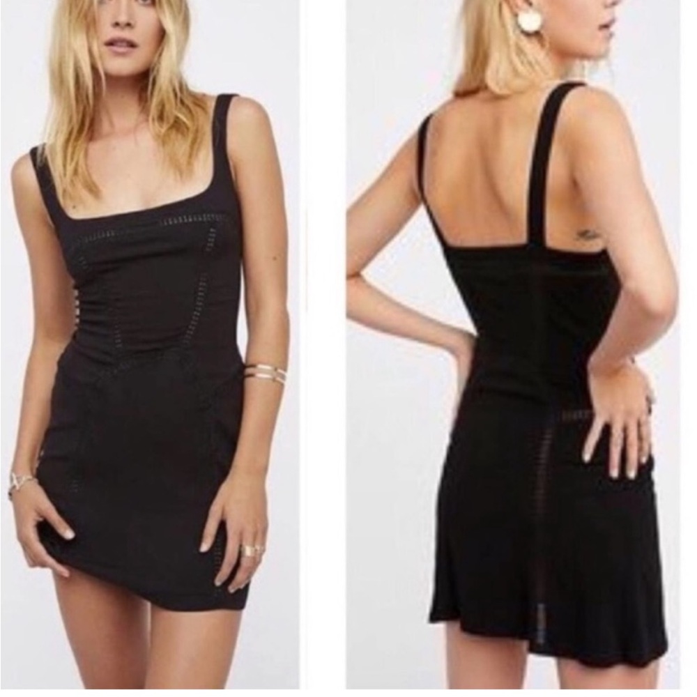 Free People Beyond Me Intimately Black mini dress